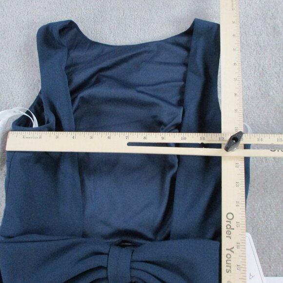 Azazie Sabella Navy Maxi Dress Womens 6 Blue Floor Length Ruffles Formal NWT - Picture 8 of 9